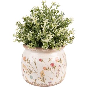 Clayre & Eef 6CE1551M Dekorace Květináč Ø 15x13 cm Růžová - zelená
