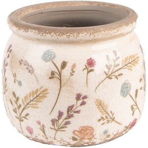 Clayre & Eef 6CE1551S Dekorace Květináč Ø 12x9 cm Růžová - zelená