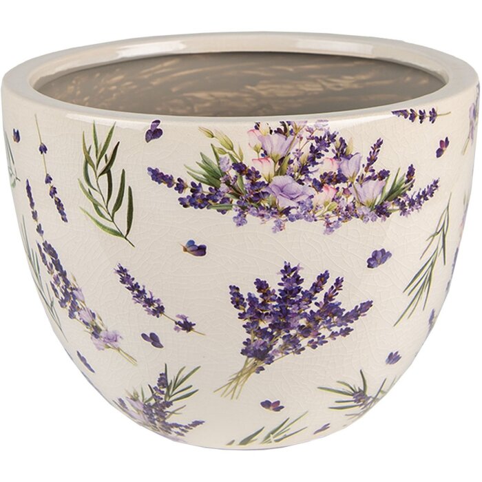 Clayre & Eef 6CE1553M Dekorace Květináč Ø 20x15 cm Fialová - zelená
