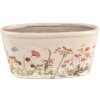 Clayre & Eef 6CE1557L Květináč 27x13x14 cm růžovo-béžový oválný