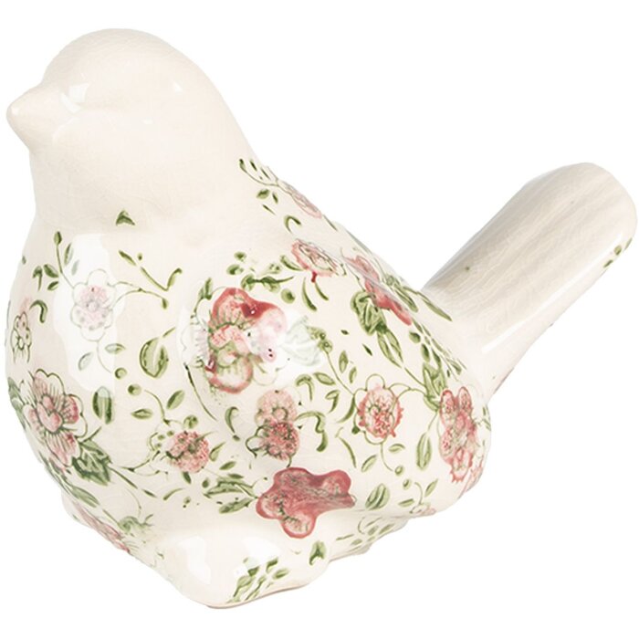 Clayre & Eef 6CE1567L Dekorace pták 19x11x14 cm růžová - béžová
