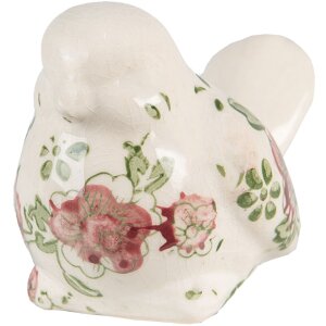 Clayre & Eef 6CE1567M Dekorace Pták keramický růžovo-béžový 10x6x7 cm