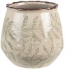 Clayre & Eef 6CE1577M Dekorace Květináč Ø 14x13 cm Zelená - Béžová