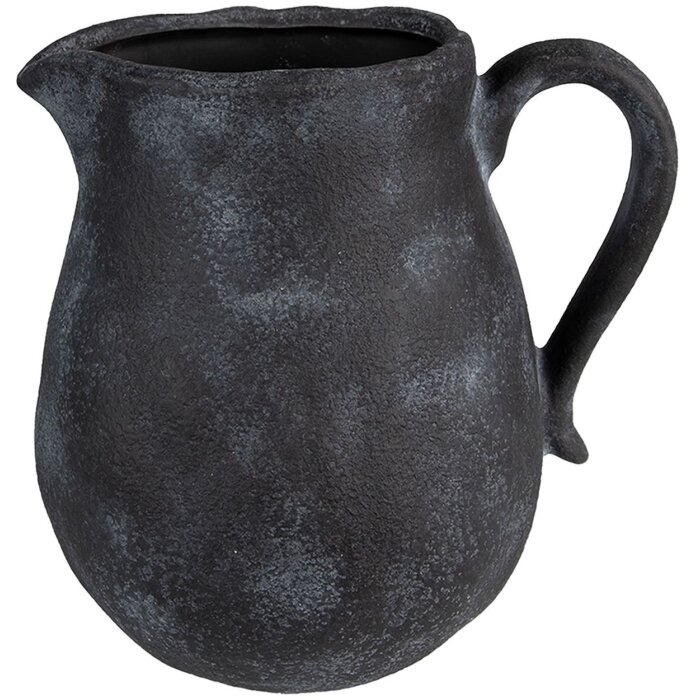 Clayre & Eef 6CE1581L Dekorace Džbán šedý 20x16x20 cm Keramický průmyslový vzhled