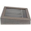 Clayre & Eef 6H1583G Podnos na příbory 30x30x8 cm šedý čtvercový
