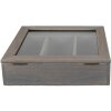 Clayre & Eef 6H1583G Podnos na příbory 30x30x8 cm šedý čtvercový