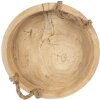 Clayre & Eef 6H1756CH Podnos dřevěný Ø 35x6 cm hnědý kulatý venkovský styl