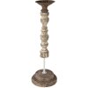 Clayre & Eef 6H2187 Svícen Ø 17x51 cm Bílá - Hnědá