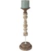 Clayre & Eef 6H2187 Svícen Ø 17x51 cm Bílá - Hnědá