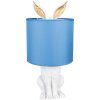 Clayre & Eef 6LMC0013WBL Stolní lampa Rabbit Ø 20x43 cm Bílá modrá
