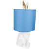 Clayre & Eef 6LMC0013WBL Stolní lampa Rabbit Ø 20x43 cm Bílá modrá
