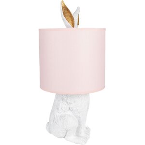 Clayre & Eef 6LMC0013WP Stolní lampa Rabbit Ø20x43 cm E27 60W White Pink