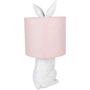 Clayre & Eef 6LMC0013WP Stolní lampa Rabbit Ø20x43 cm E27 60W White Pink