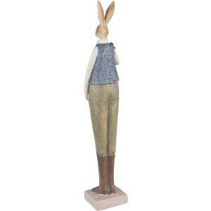 Clayre & Eef 6PR3609 Dekorace králík 6x5x36 cm modrá - zelená