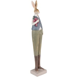 Clayre & Eef 6PR3609 Dekorace králík 6x5x36 cm modrá - zelená