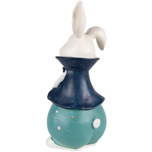 Clayre & Eef 6PR3614 Dekorace králík 9x8x21 cm tyrkysová