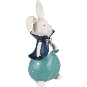 Clayre & Eef 6PR3614 Dekorace králík 9x8x21 cm tyrkysová
