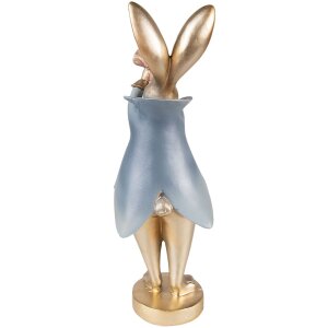 Clayre & Eef 6PR3627 Dekorace Králík 9x8x26 cm Zlatá barva