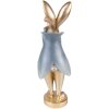 Clayre & Eef 6PR3627 Dekorace Králík 9x8x26 cm Zlatá barva