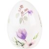 Clayre & Eef 6PR3630 Dekorace vejce 7x7x10 cm bílá - fialová