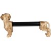 Clayre & Eef 6PR3637 Držák na kuchyňské role Dog Gold Black 46x15x21 cm