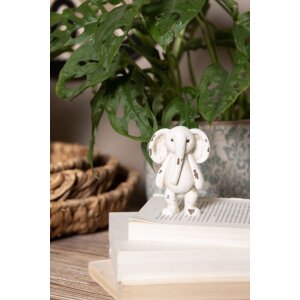 Clayre & Eef 6PR3640 Dekorace Slon 6x4x10 cm béžová - hnědá