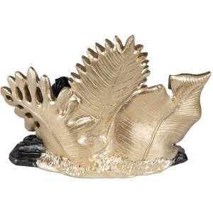 Clayre & Eef 6PR3817 Dekorace Lev 23x13x16 cm černá - zlatá barva