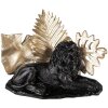 Clayre & Eef 6PR3817 Dekorace Lev 23x13x16 cm černá - zlatá barva