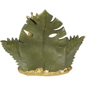 Clayre & Eef 6PR3818 Dekorace Žirafa 24x10x19 cm Zlatá barva - zelená
