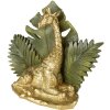 Clayre & Eef 6PR3818 Dekorace Žirafa 24x10x19 cm Zlatá barva - zelená