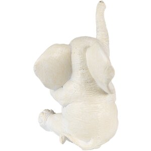 Clayre & Eef 6PR3820 Dekorace Slon 8x6x10 cm Bílá - růžová