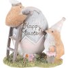 Clayre & Eef 6PR3824 Dekorace kuřátko 12x9x12 cm šedá - hnědá