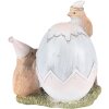 Clayre & Eef 6PR3824 Dekorace kuřátko 12x9x12 cm šedá - hnědá