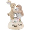 Clayre & Eef 6PR3826 Dekorace králík a kuřátko 8x8x13 cm béžová - hnědá
