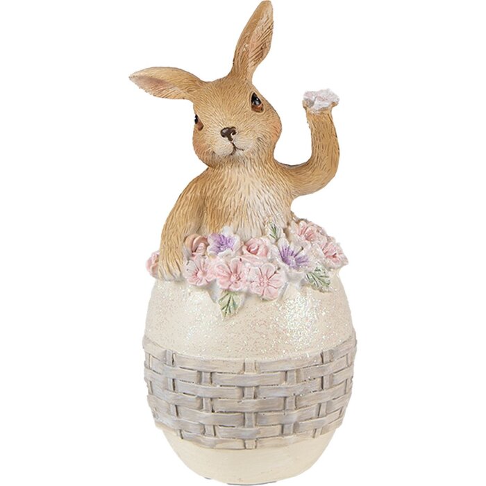 Clayre & Eef 6PR3832 Dekorace králík 6x6x13 cm béžová - hnědá