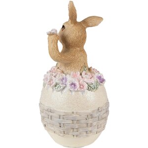 Clayre & Eef 6PR3832 Dekorace králík 6x6x13 cm béžová - hnědá