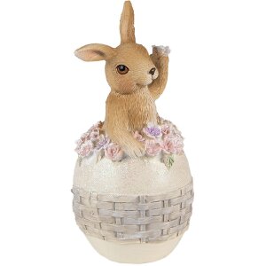 Clayre & Eef 6PR3832 Dekorace králík 6x6x13 cm béžová - hnědá