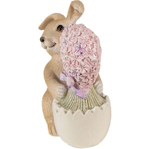 Clayre & Eef 6PR3833 Dekorace králík 11x6x12 cm hnědá - růžová