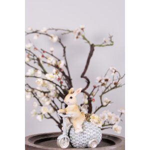 Clayre & Eef 6PR3836 Dekorace králík 11x8x13 cm hnědá - modrá