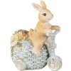 Clayre & Eef 6PR3836 Dekorace králík 11x8x13 cm hnědá - modrá
