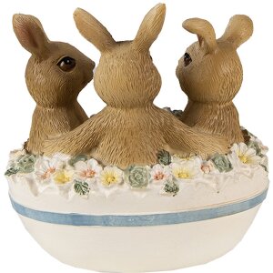 Clayre & Eef 6PR3839 Dekorace králík 11x9x12 cm hnědá - béžová