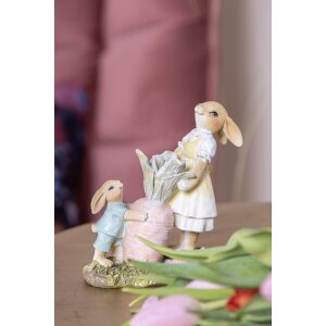 Clayre & Eef 6PR3844 Dekorace králík 12x6x13 cm hnědá - žlutá