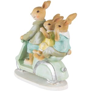 Clayre & Eef 6PR3845 Dekorace králík 17x7x15 cm zelená - hnědá