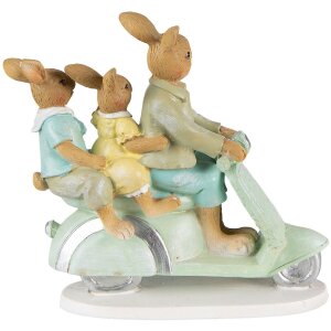 Clayre & Eef 6PR3845 Dekorace králík 17x7x15 cm zelená - hnědá