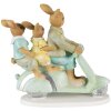 Clayre & Eef 6PR3845 Dekorace králík 17x7x15 cm zelená - hnědá