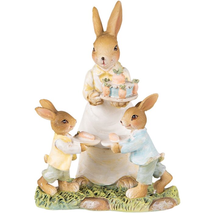 Clayre & Eef 6PR3854 Dekorace králík 12x8x15 cm žlutá - hnědá