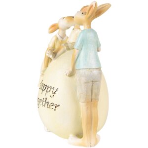 Clayre & Eef 6PR3856 Dekorace králík 13x9x17 cm zelená - žlutá