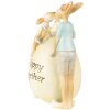 Clayre & Eef 6PR3856 Dekorace králík 13x9x17 cm zelená - žlutá