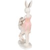 Clayre & Eef 6PR3868 Dekorace králík 9x6x22 cm růžová - béžová