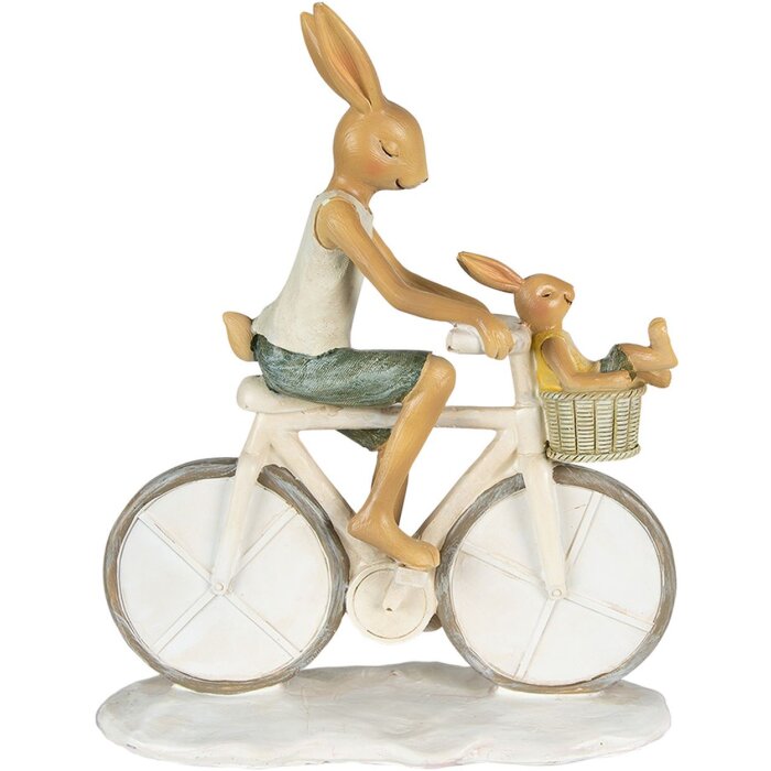 Clayre & Eef 6PR3869 Dekorace králík 18x7x22 cm bílá - béžová